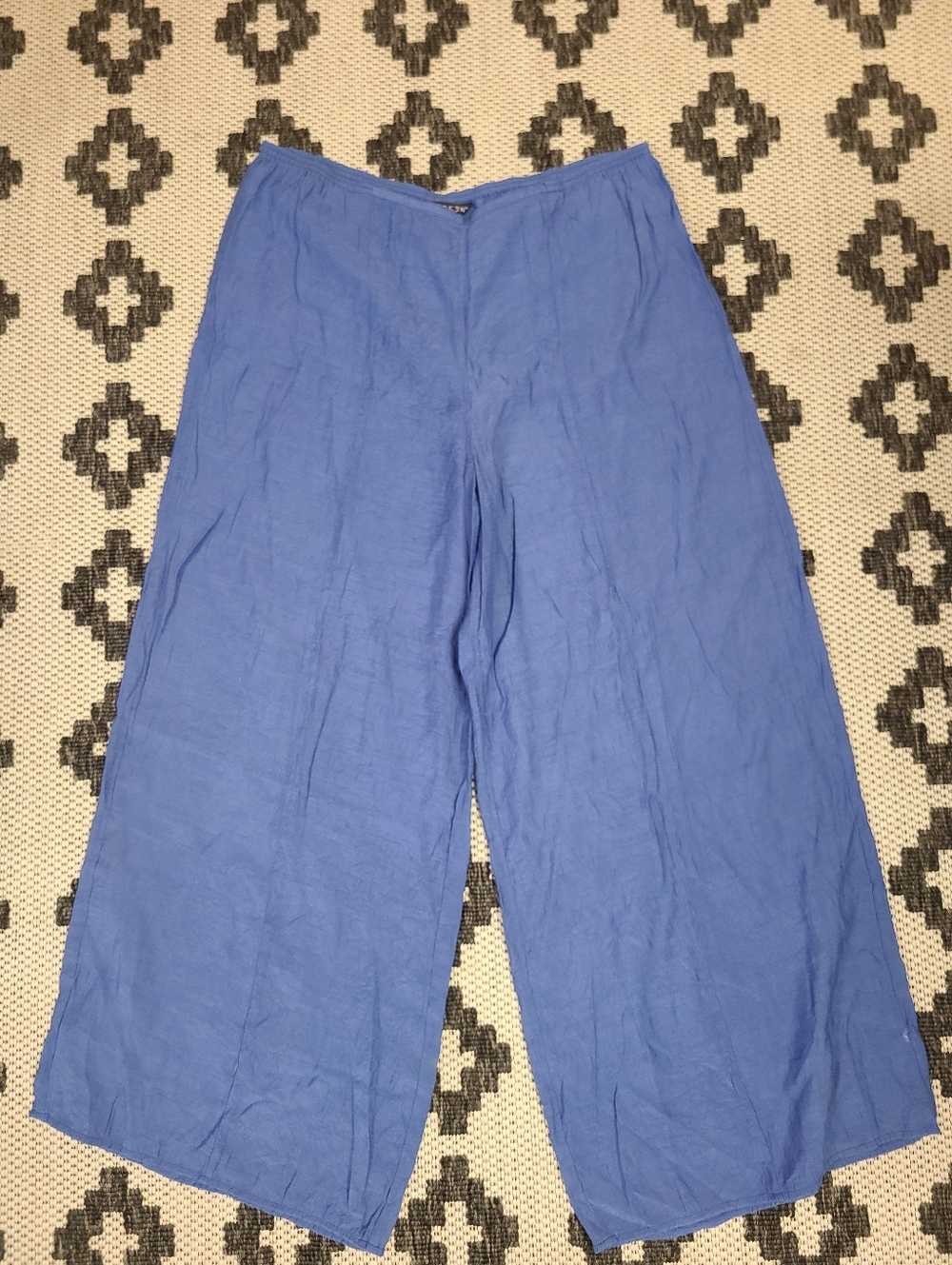 Citron Wide Leg Linen Pants in Periwinkle Blue